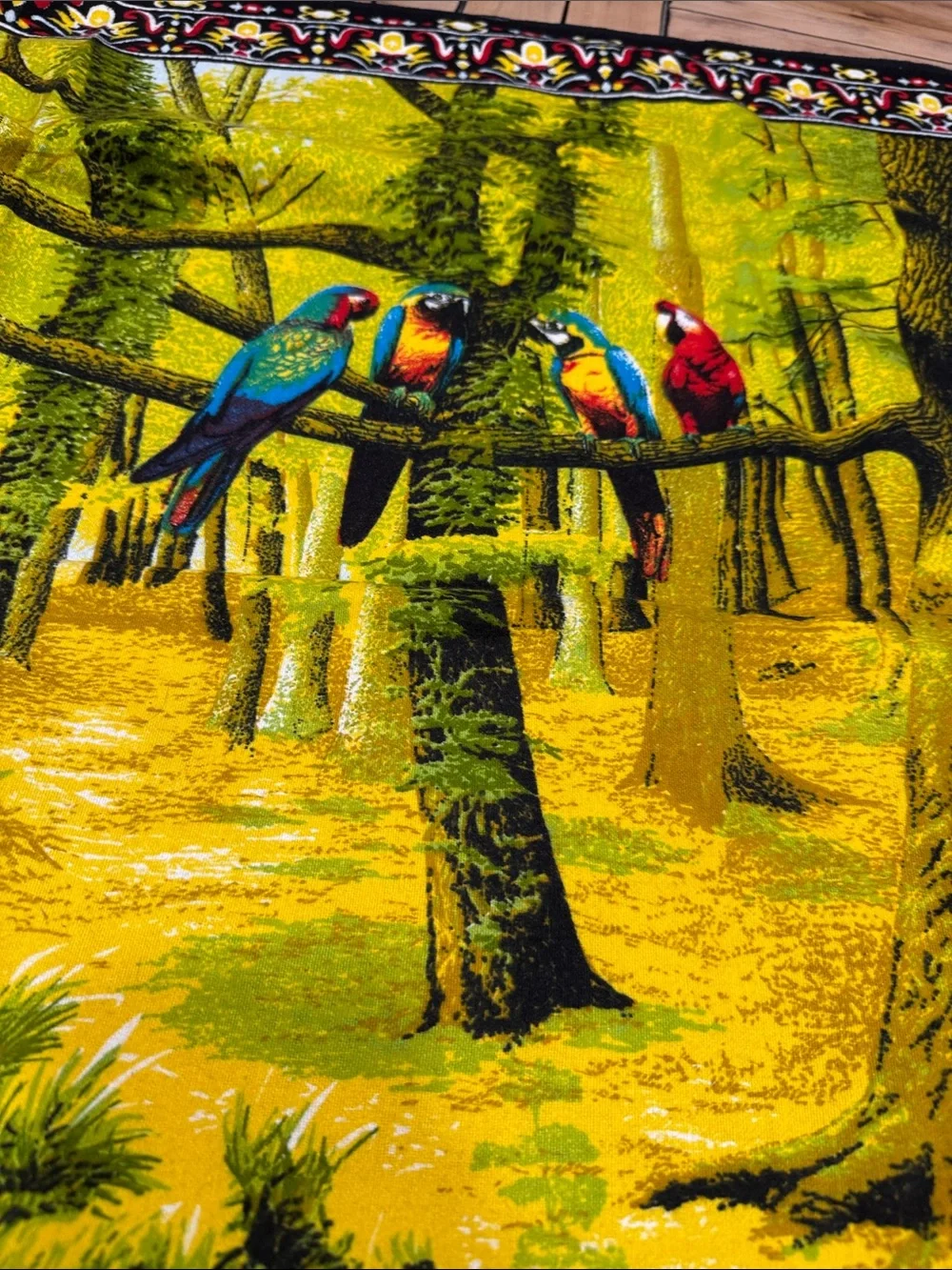 Vintage Bossa Tas made in Turkey Parrot Wall Tapestry